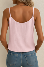 Luxe Linen Collection Sleeveless Button Front Top For Women Limited