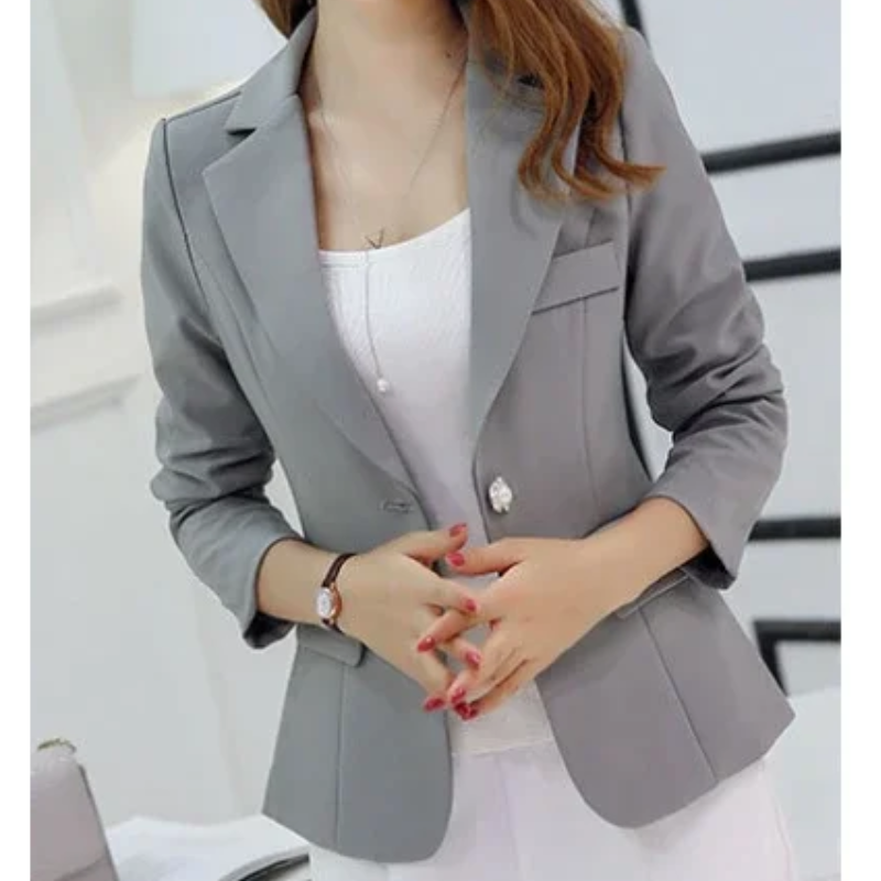 Wool Blend Blazer Notch Lapel One Button Exclusive Capsule Collection