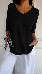 V-Neck Top Women Luxe Silk Collection Limited Edition Timeless Everyday Chic