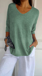 V-Neck Top Women Luxe Silk Collection Limited Edition Timeless Everyday Chic