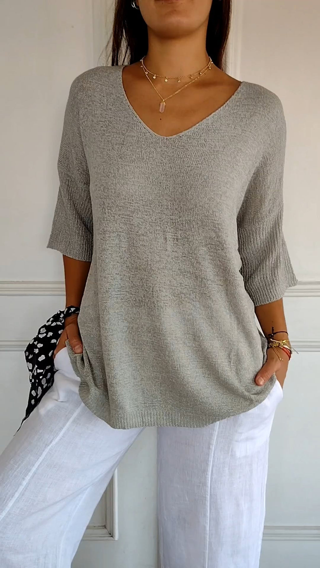 V-Neck Top Women Luxe Silk Collection Limited Edition Timeless Everyday Chic