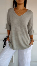 V-Neck Top Women Luxe Silk Collection Limited Edition Timeless Everyday Chic
