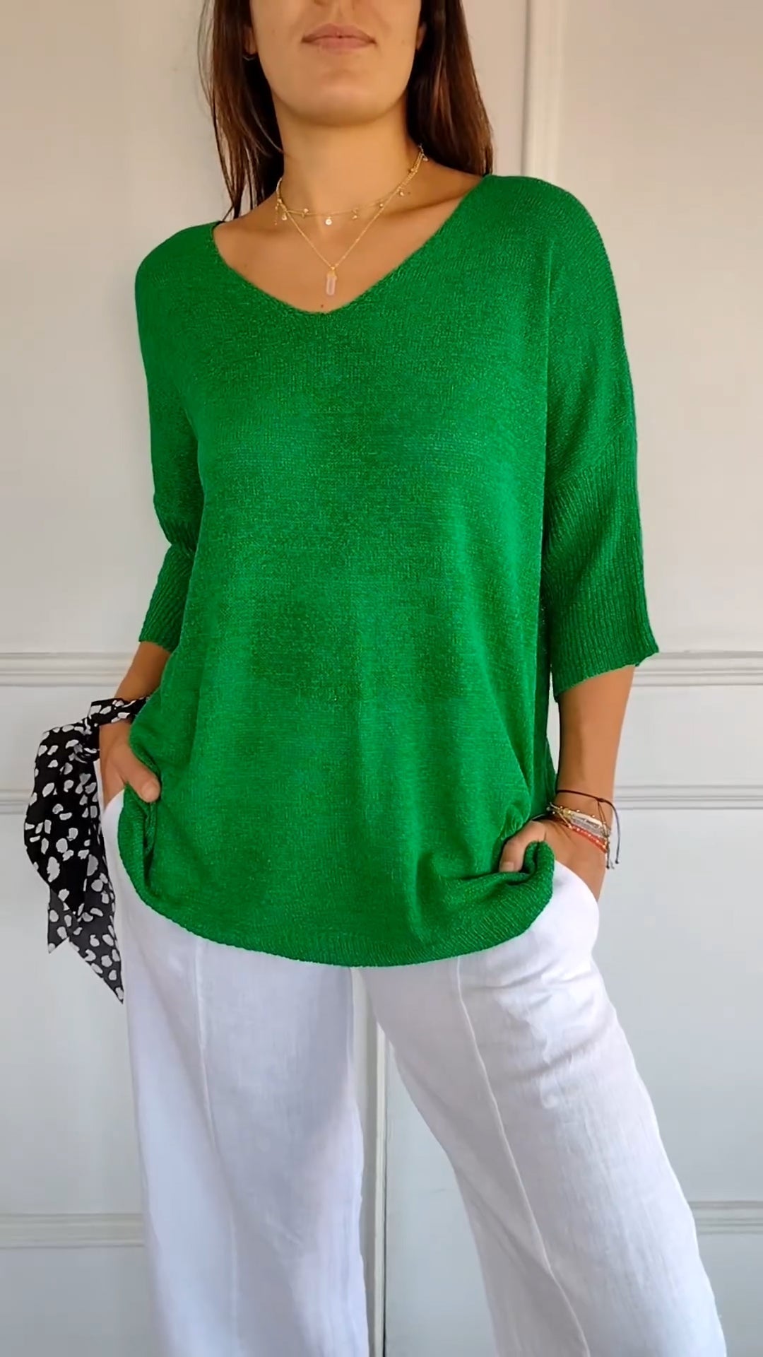 V-Neck Top Women Luxe Silk Collection Limited Edition Timeless Everyday Chic