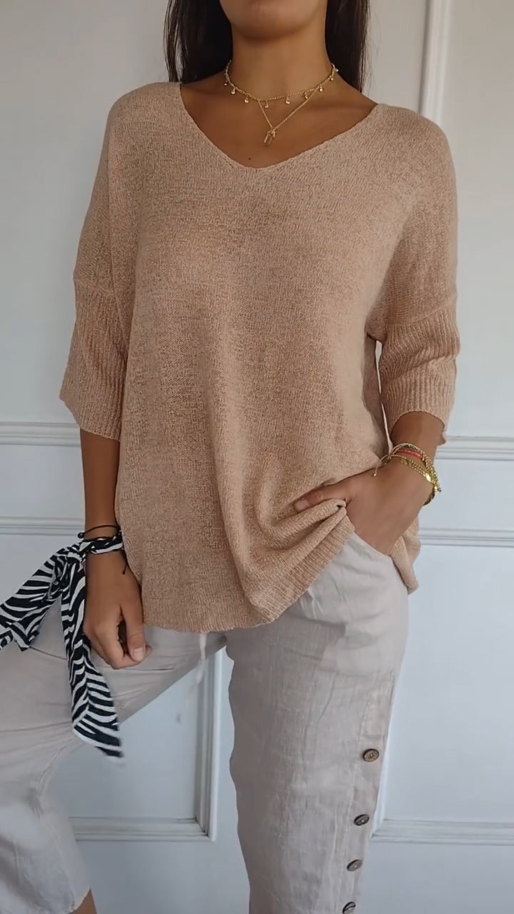 V-Neck Top Women Luxe Silk Collection Limited Edition Timeless Everyday Chic