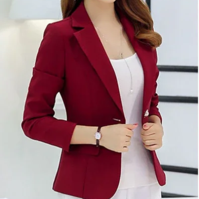Wool Blend Blazer Notch Lapel One Button Exclusive Capsule Collection