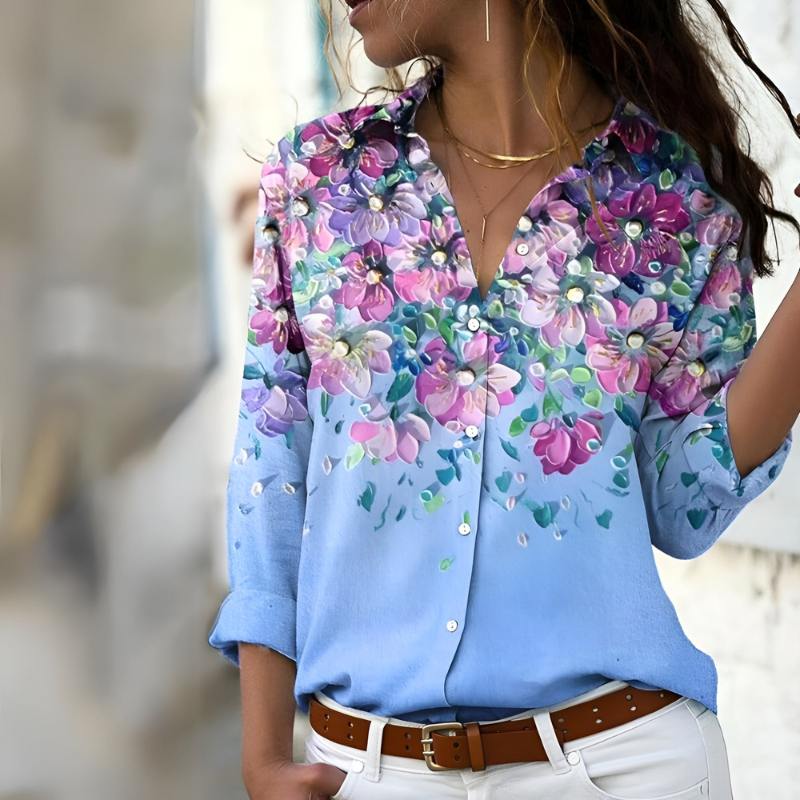 Elegant Printed Blouse Luxury Silk Collection Exclusive Edit