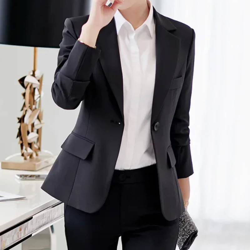 Wool Blend Blazer Notch Lapel One Button Exclusive Capsule Collection