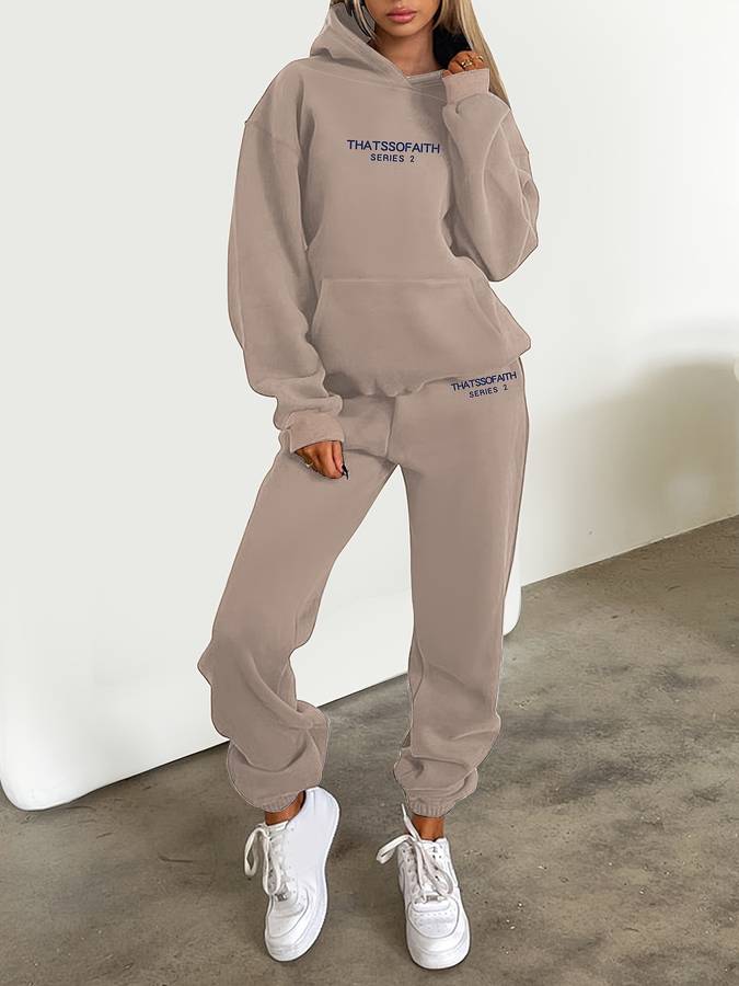 Womens Hoodie And Jogger Set Luxe Cotton Collection Exclusive
