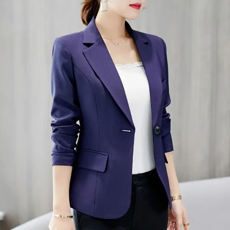Wool Blend Blazer Notch Lapel One Button Exclusive Capsule Collection