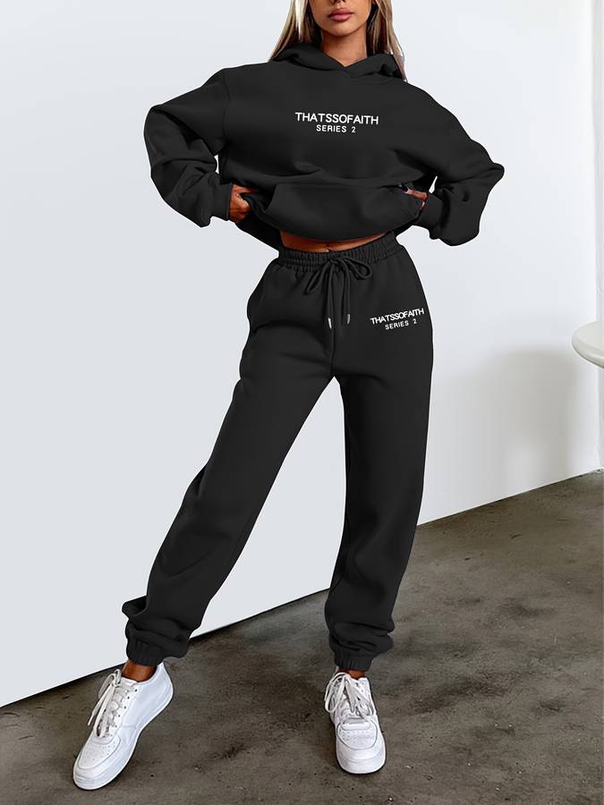 Womens Hoodie And Jogger Set Luxe Cotton Collection Exclusive