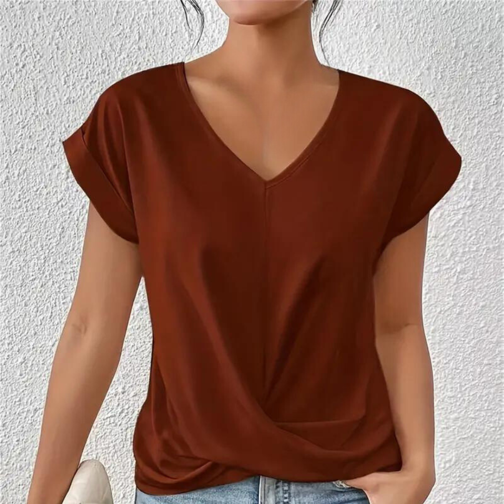 Silk Blend V Neck Top For Women Limited Edition Luxe Collection