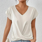 Silk Blend V Neck Top For Women Limited Edition Luxe Collection
