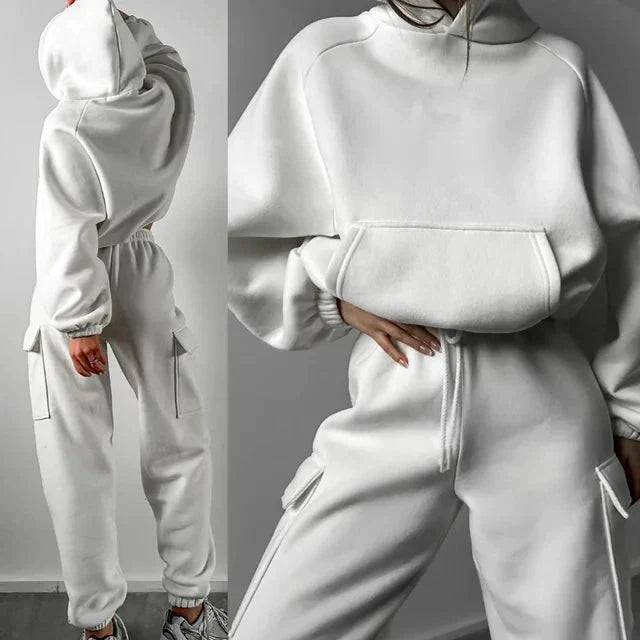 Womens Hooded Tracksuit Plush Fabric Collection Elite Edition