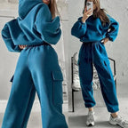 Womens Hooded Tracksuit Plush Fabric Collection Elite Edition