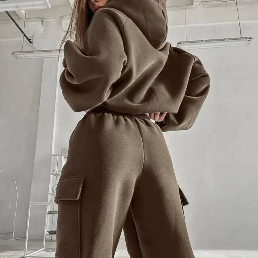Womens Hooded Tracksuit Plush Fabric Collection Elite Edition