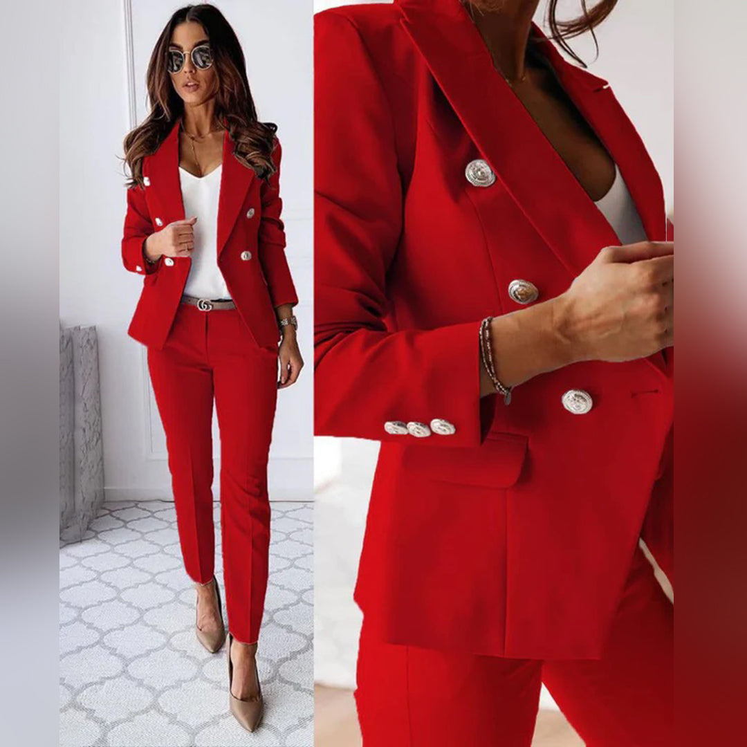 Women's Double Breasted Blazer Trousers Elite Collection
