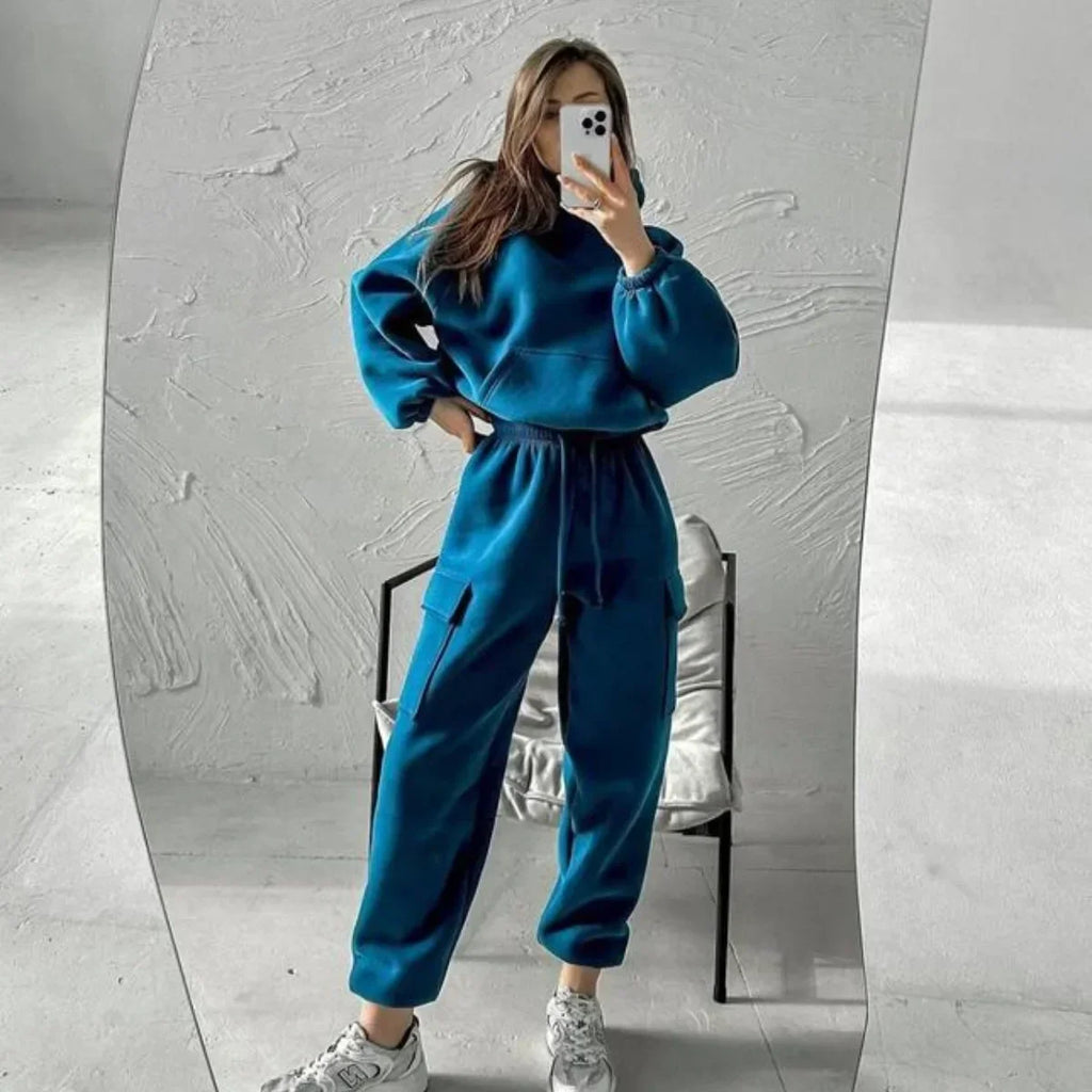 Womens Hooded Tracksuit Plush Fabric Collection Elite Edition