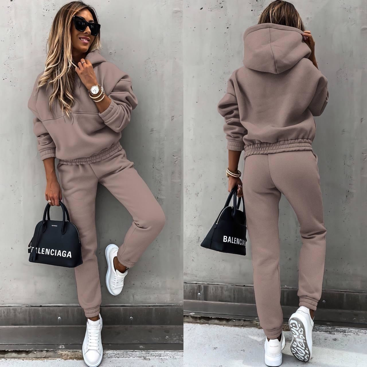 Womens Hoodie And Jogger Set Luxe Fleece Collection Exclusive Comfort