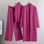 Women's Three-Piece Cardigan and Trousers Set Luxe Knit Collection Exclusive