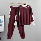 Premium Knit Jumper And Trousers Set Colourblock Collection Edition