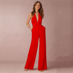Crepe Sleeveless Jumpsuit For Women Elegant Wide Leg Limited Edition
