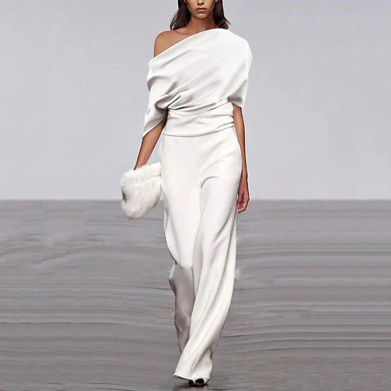 Elegant Elite Spring Jumpsuit With Single-Breasted Neckline