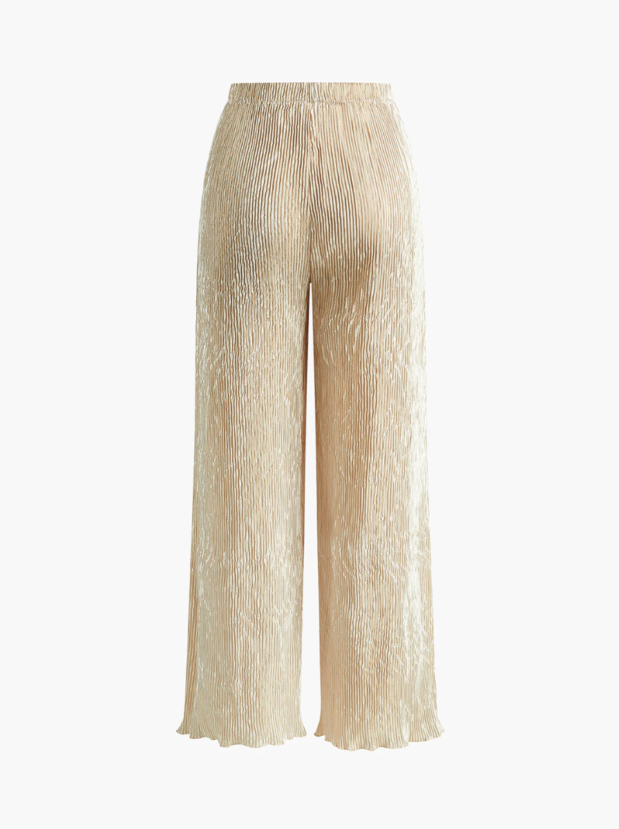 Pleated Fabric Asymmetric Top And Trouser Set Limited Edition Boutique