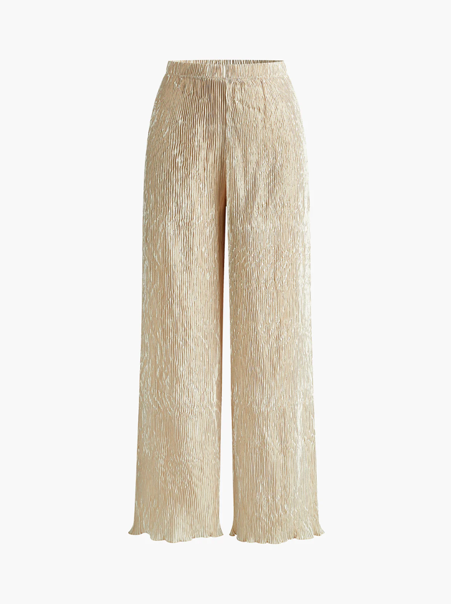 Pleated Fabric Asymmetric Top And Trouser Set Limited Edition Boutique