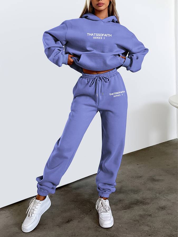 Womens Hoodie And Jogger Set Luxe Cotton Collection Exclusive