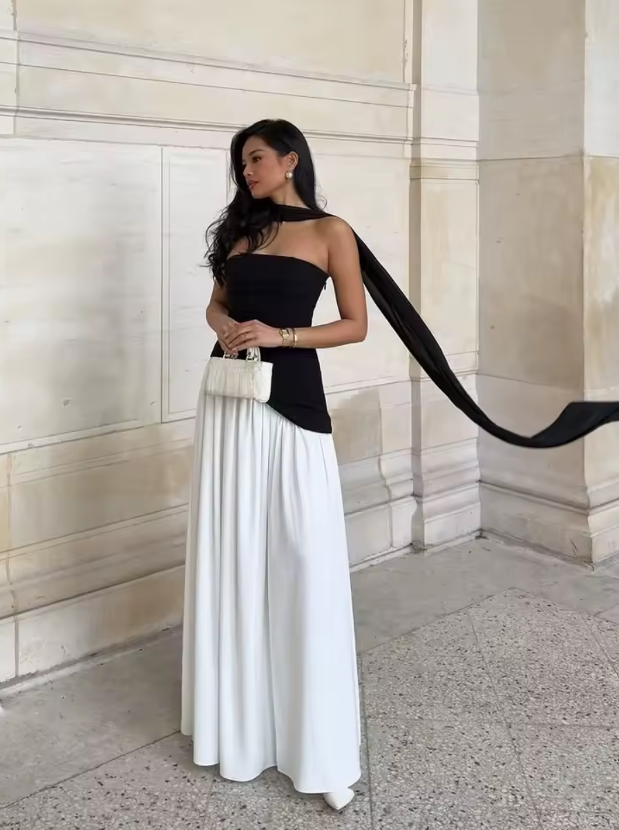 Monochrome Collection Strapless Maxi Dress Limited Edition Evening Gown