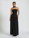 Black Maxi Dress Crepe Evening Wear Limited Edition