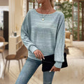 Signature Knit Striped Balloon Sleeve Top Premium Collection