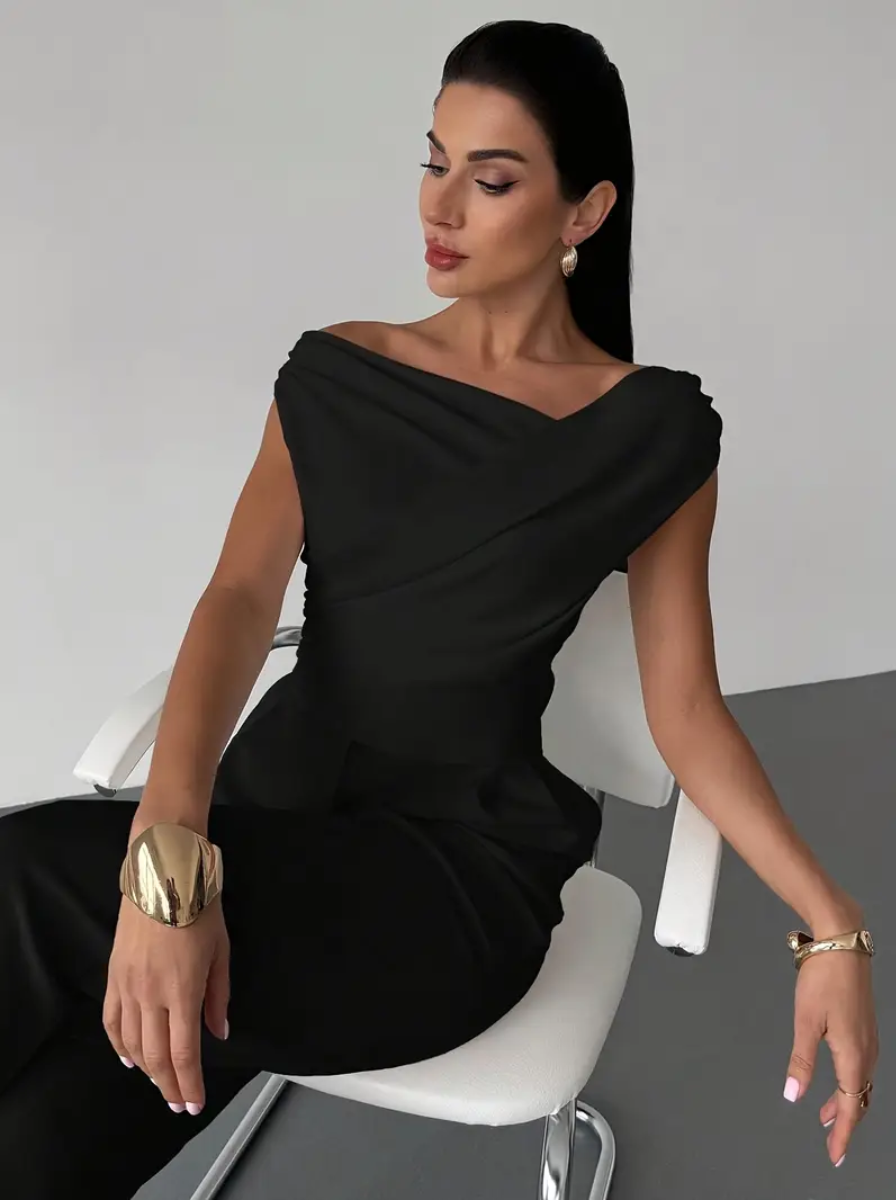 Elegant Satin One Shoulder Blouse From The Satin Sheen Collection Exclusive