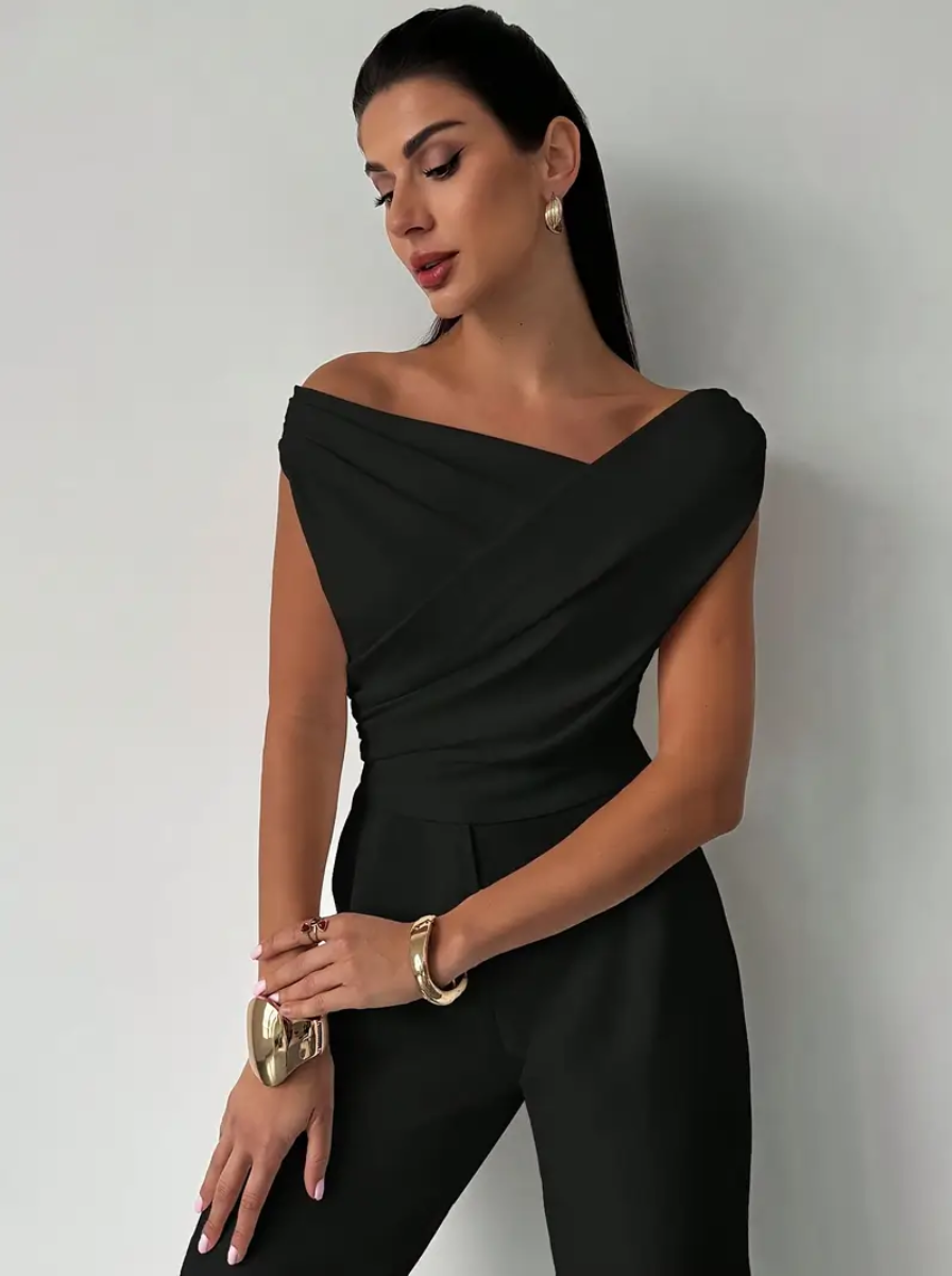 Elegant Satin One Shoulder Blouse From The Satin Sheen Collection Exclusive