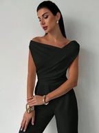 Elegant Satin One Shoulder Blouse From The Satin Sheen Collection Exclusive