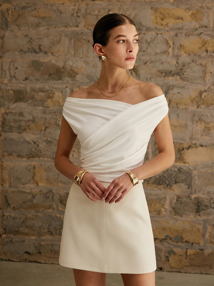 Elegant Satin One Shoulder Blouse From The Satin Sheen Collection Exclusive