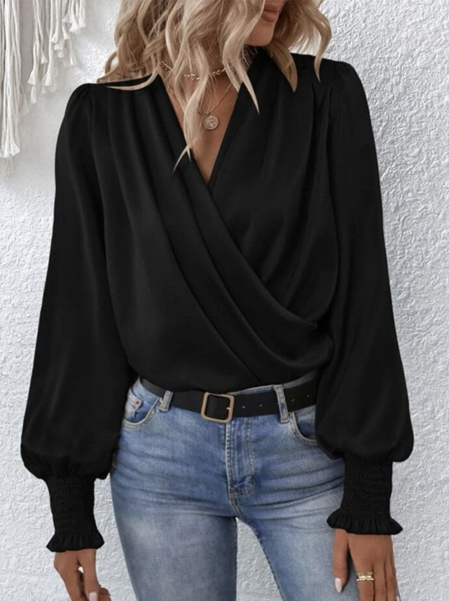Silk Wrap Blouse Long Sleeve Exquisite Collection Limited Edition