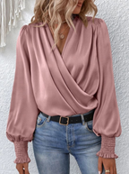 Silk Wrap Blouse Long Sleeve Exquisite Collection Limited Edition