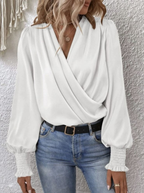 Silk Wrap Blouse Long Sleeve Exquisite Collection Limited Edition