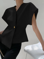 V-Neck Button Down Blouse, Architectural Collection Limited Edition