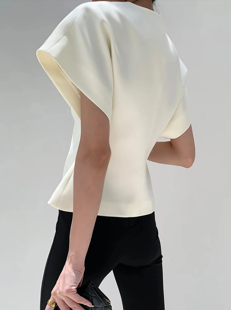 V-Neck Button Down Blouse, Architectural Collection Limited Edition