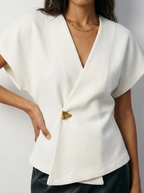 V-Neck Button Down Blouse, Architectural Collection Limited Edition