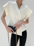 V-Neck Button Down Blouse, Architectural Collection Limited Edition