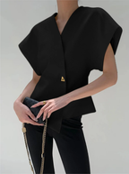 V-Neck Button Down Blouse, Architectural Collection Limited Edition
