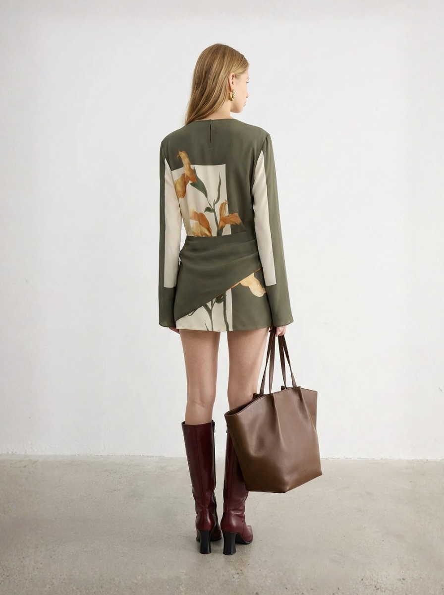 Art Gallery Collection Limited Floral Asymmetrical Mini Cocktail Dress