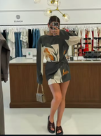 Art Gallery Collection Limited Floral Asymmetrical Mini Cocktail Dress