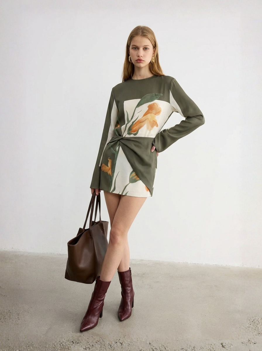 Art Gallery Collection Limited Floral Asymmetrical Mini Cocktail Dress