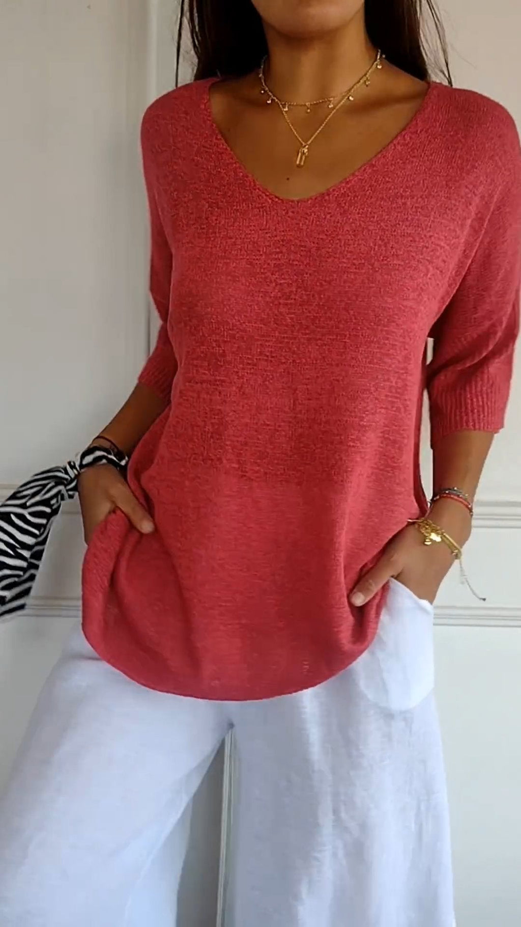 V-Neck Top Women Luxe Silk Collection Limited Edition Timeless Everyday Chic