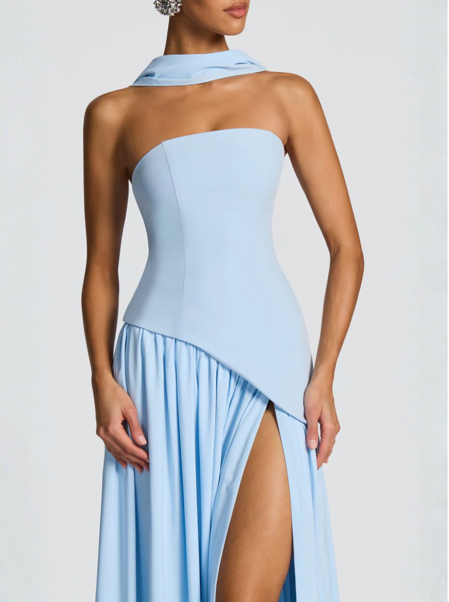 Powder Blue Off Shoulder Maxi Dress Essence Collection Exclusive Edition