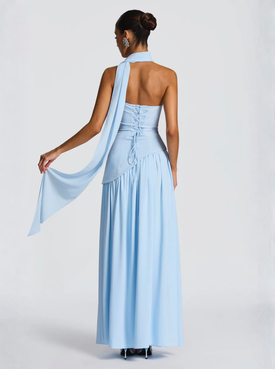 Powder Blue Off Shoulder Maxi Dress Essence Collection Exclusive Edition